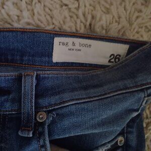 Rag & Bone Levee Skinny Ankle Jeans Women’s 26 Blue Stretch Denim Raw Hem USA